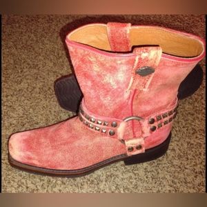 Harley Davidson red distressed riding boots nwb